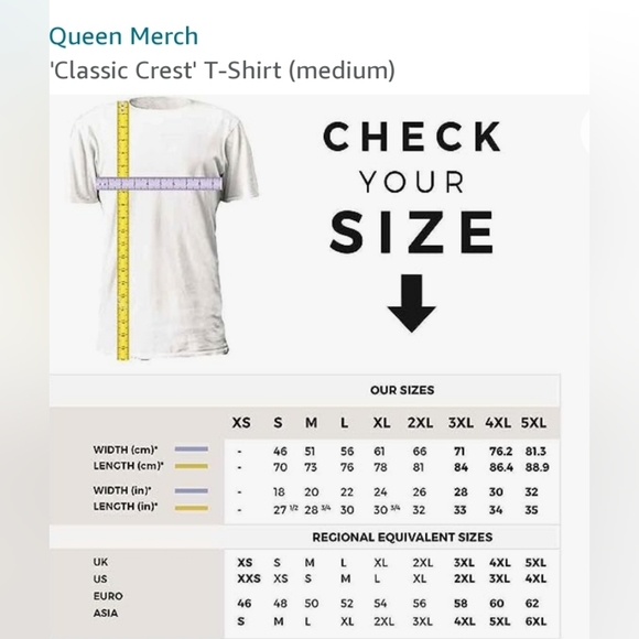 Queen Graphic Band Tshirt Crest Graphic Official Merch. Men's Size Medium - Picture 5 of 11